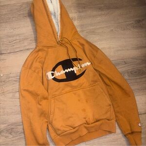 Champion Sherpa-Lined Hoodie in Golden Mustard